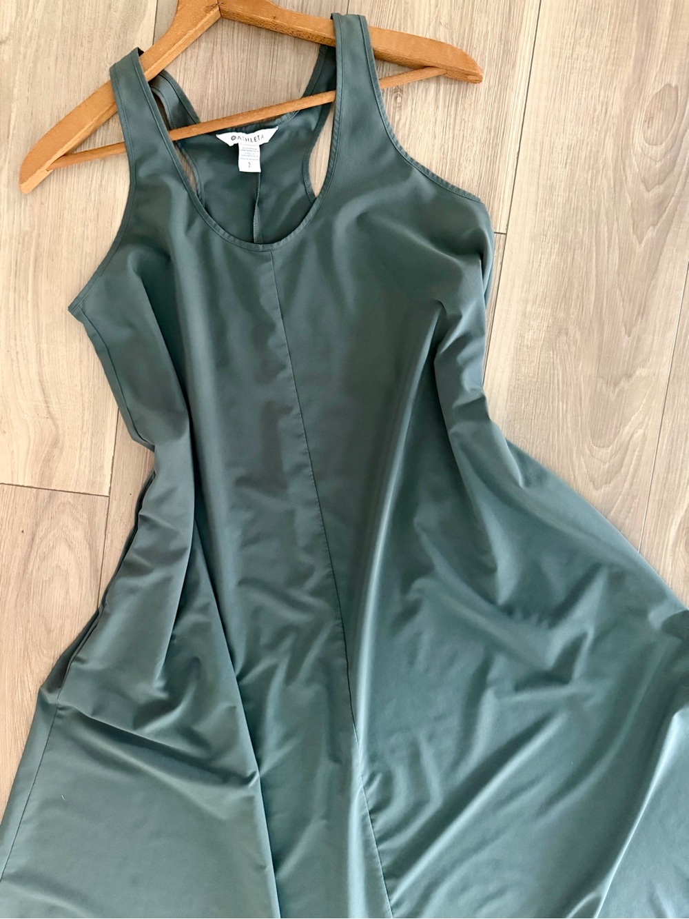 Athleta Sleeveless Racerback A-Line Dress in Green